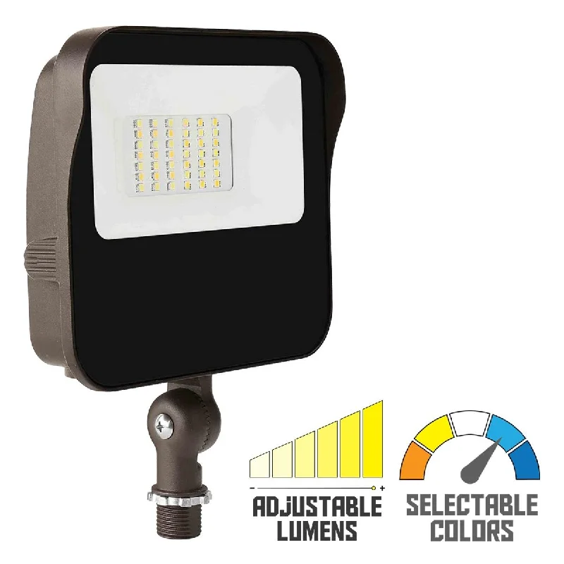 Energy - Efficient Industrial Lighting for Cost - SavingsLED Flood Light, 2300 Lm, 15W, 30K|40K|50K, Photocell & Knuckle Mount, 120-277V