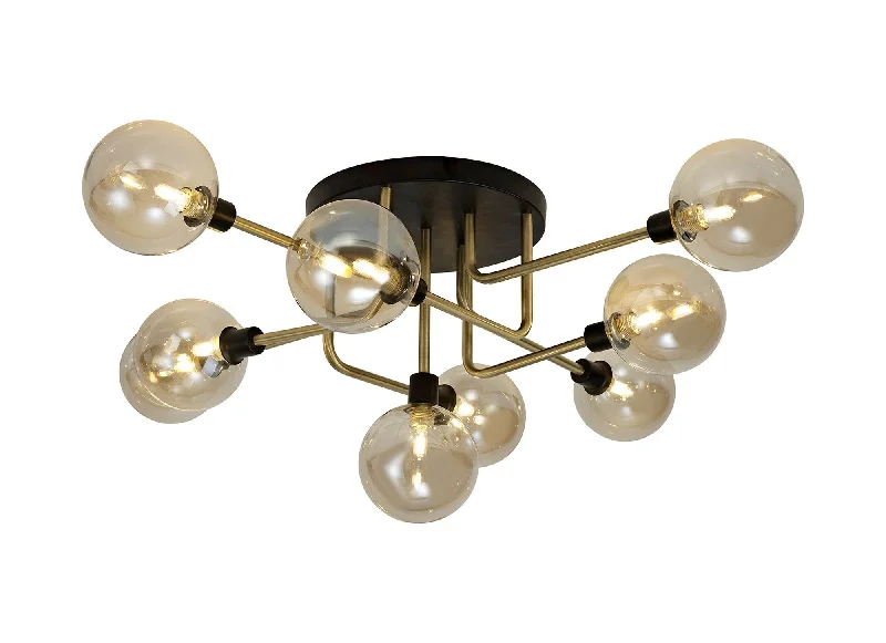 White track lighting for a clean lookDarcy Flush Ceiling, 5/9 Light G9, Matt Black/Antique Brass/Cognac Glass White track lighting for a clean lookDarcy Flush Ceiling, 5/9 Light G9, Matt Black/Antique Brass/Cognac Glass