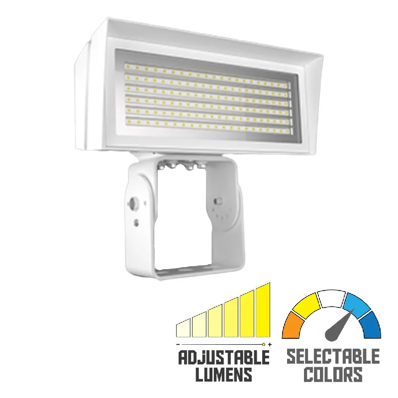 High - Bay LED Industrial Lighting for WarehousesLED Flood Light, 52/80W, 10800 Lumens, 4000K/5000K, 120-277V, Trunnion Mount, White High - Bay LED Industrial Lighting for WarehousesLED Flood Light, 52/80W, 10800 Lumens, 4000K/5000K, 120-277V, Trunnion Mount, White