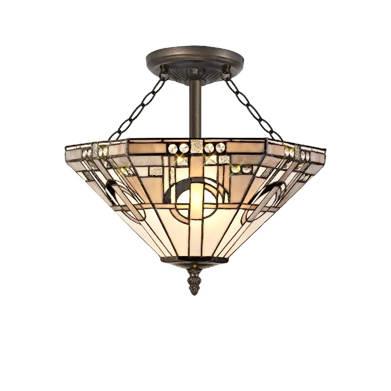 Dimmable track lighting for home officesGuild 3 Light E27 Semi Ceiling With Tiffany Shade 30/40cm Shade, White/Grey/Black/Clear Crystal/Aged Antique Brass Dimmable track lighting for home officesGuild 3 Light E27 Semi Ceiling With Tiffany Shade 30/40cm Shade, White/Grey/Black/Clear Crystal/Aged Antique Brass