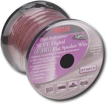 Wireless track lighting for easy installationRCA DT50FSW 16 Gauge AWG High-Performance Digital FLAT Speaker Wire 50ft
