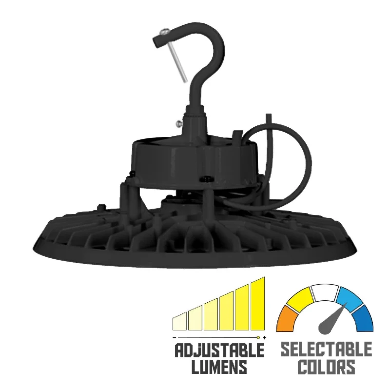 Low - Bay Industrial Lighting Fixtures for Small FactoriesHigh Bay UFO LED Light, 22500 Lumens, 150W, 35K/40K/50K, 120-277V, Black Low - Bay Industrial Lighting Fixtures for Small FactoriesHigh Bay UFO LED Light, 22500 Lumens, 150W, 35K/40K/50K, 120-277V, Black