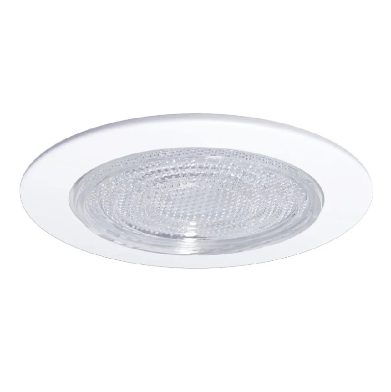 Track lighting with a brushed nickel finishNora NS-23W 4" FRESNEL Lens Shower Trim White Track lighting with a brushed nickel finishNora NS-23W 4" FRESNEL Lens Shower Trim White