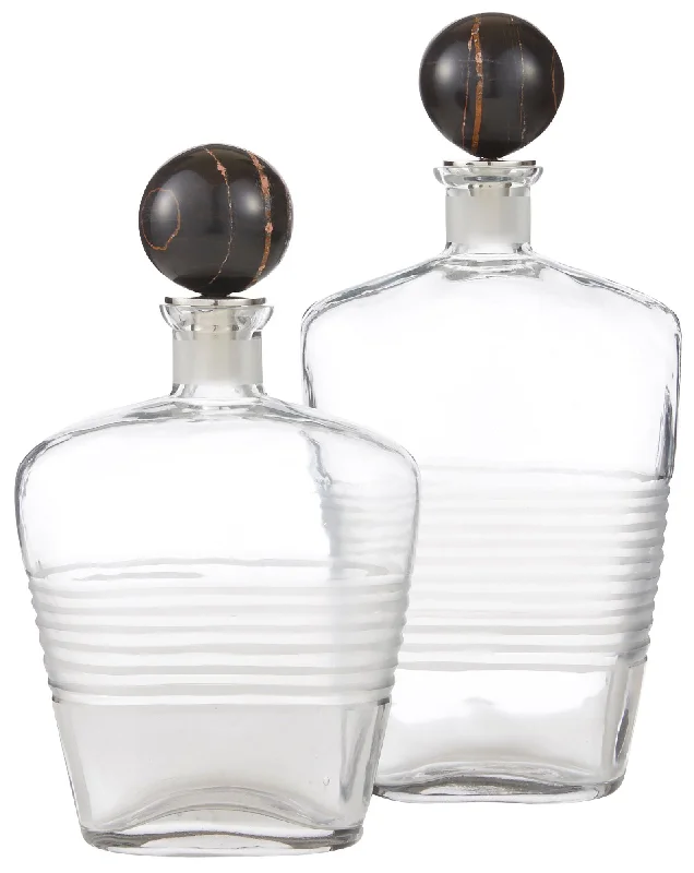 Contemporary track lighting in black finishEaves Decanters Set of 2
