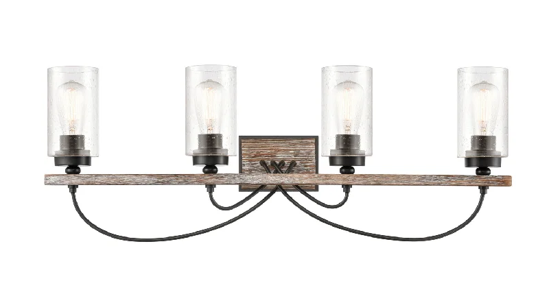 Dimmable Industrial Lighting for Ambiance ControlFour Light Bath Vanity