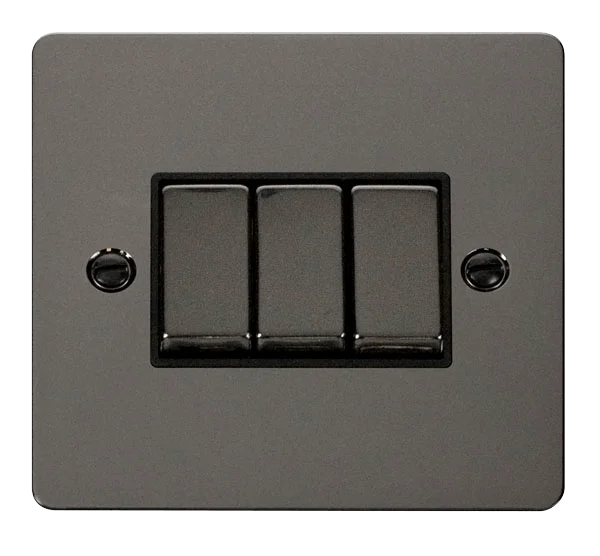 Contemporary track lighting in black finishDefine Ingot 10AX 3 Gang 2 Way Switch