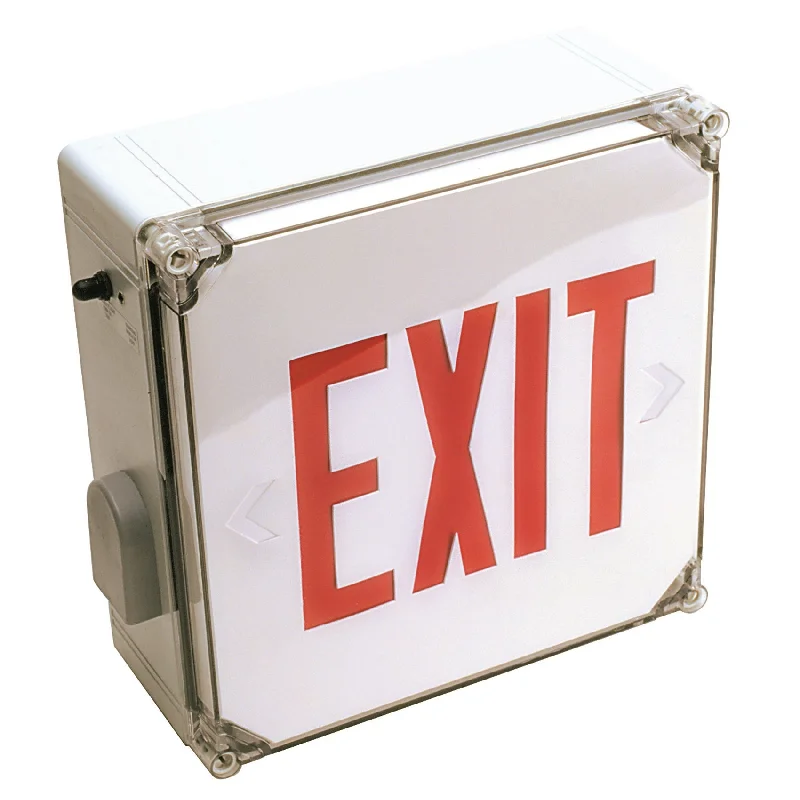Track lighting for enhancing the architectureWLXTER Wet Location Single Face LED Exit Sign 120/277V in Red or Green Track lighting for enhancing the architectureWLXTER Wet Location Single Face LED Exit Sign 120/277V in Red or Green