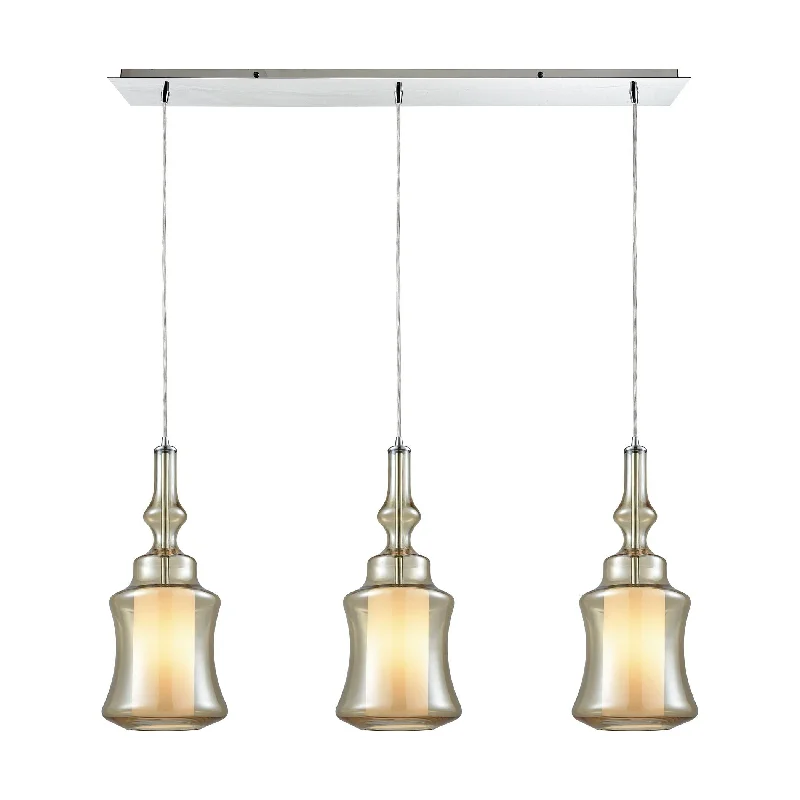 Track lighting with clear glass shadesAlora 3-Light Linear Pendant