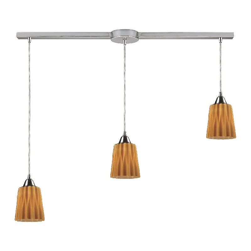 Track lighting with clear glass shadesAngles 3-Light Linear Pendant