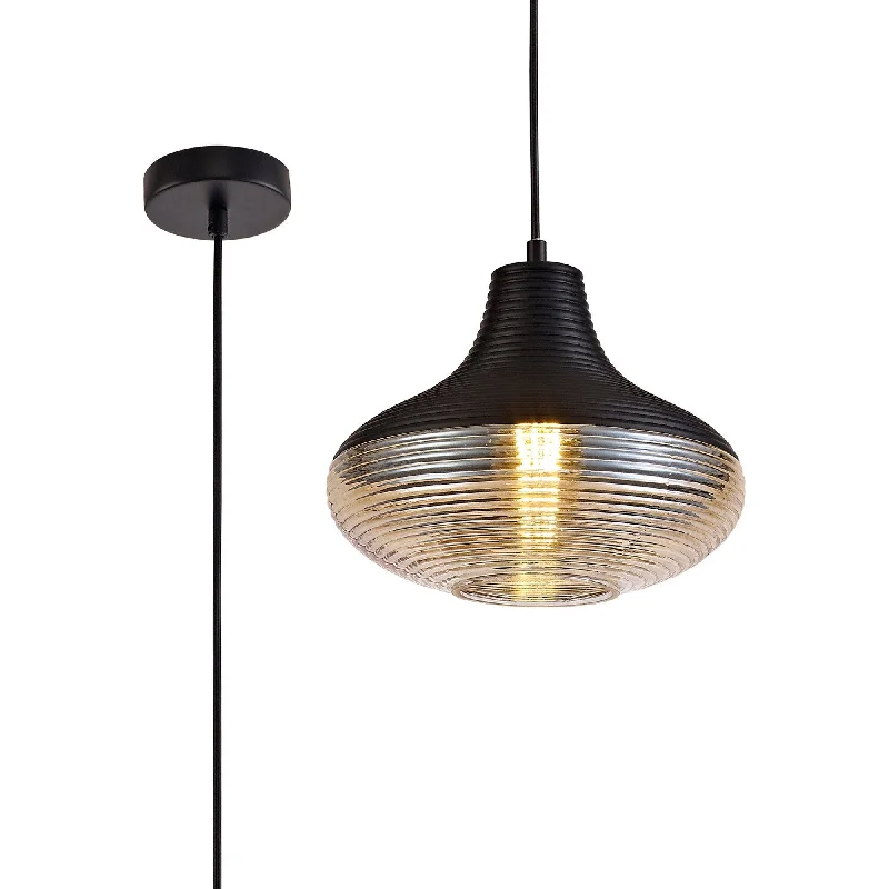 Dimmable track lighting for home officesCinto Single Vase Pendant 1 Light E27, Black/Amber Glass Dimmable track lighting for home officesCinto Single Vase Pendant 1 Light E27, Black/Amber Glass
