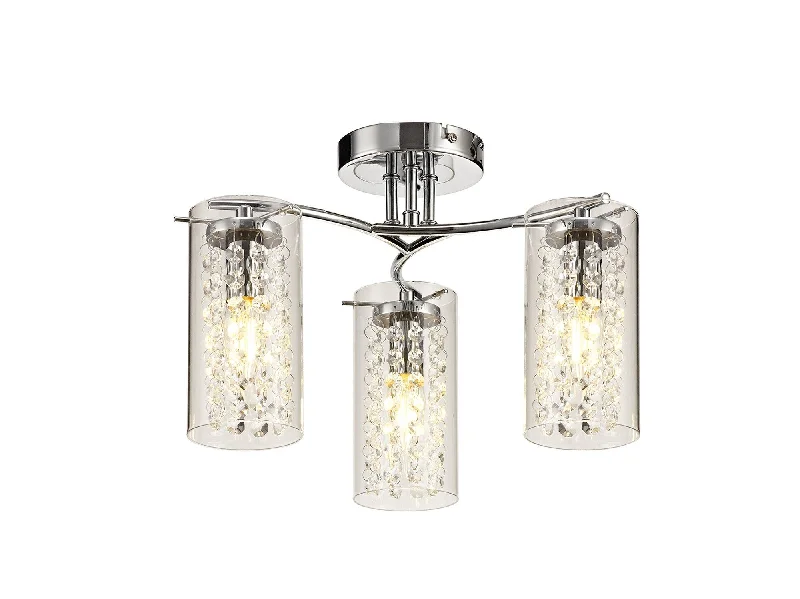 Track lighting for adding a touch of eleganceMonart Semi Flush Ceiling Light, 3 x E14/5 x E14 - Polished Chrome, Crystal & Glass Finish IP20 Track lighting for adding a touch of eleganceMonart Semi Flush Ceiling Light, 3 x E14/5 x E14 - Polished Chrome, Crystal & Glass Finish IP20