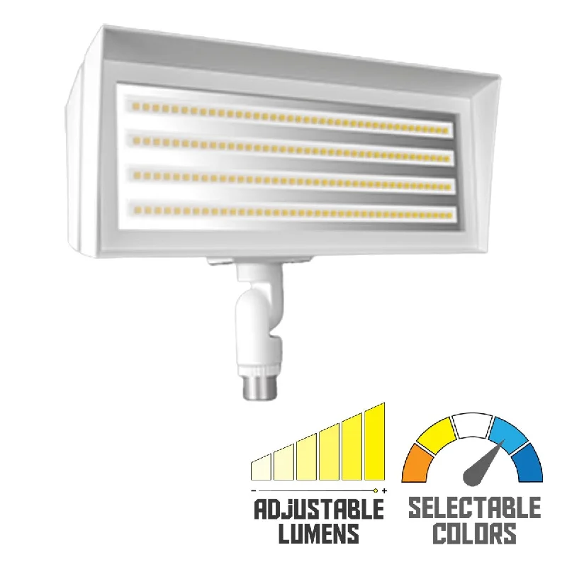 Adjustable Industrial Lighting for Flexible IlluminationLED Flood Light, 18/39W, 6240 Lumens, 4000K/5000K, 120-277V, Knuckle mount, White Adjustable Industrial Lighting for Flexible IlluminationLED Flood Light, 18/39W, 6240 Lumens, 4000K/5000K, 120-277V, Knuckle mount, White