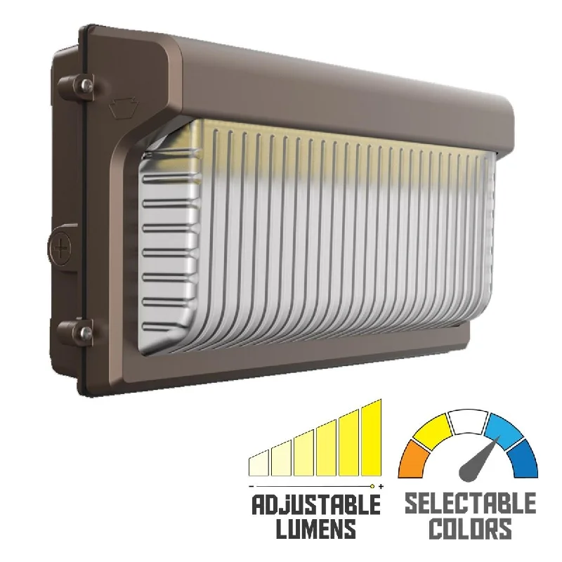 Energy - Efficient Industrial Lighting for Cost - SavingsSlim LED Wall Pack, 17100 Lumens, 80|100|120W, 30K|40K|50K, On|Off Photocell, 120-277V