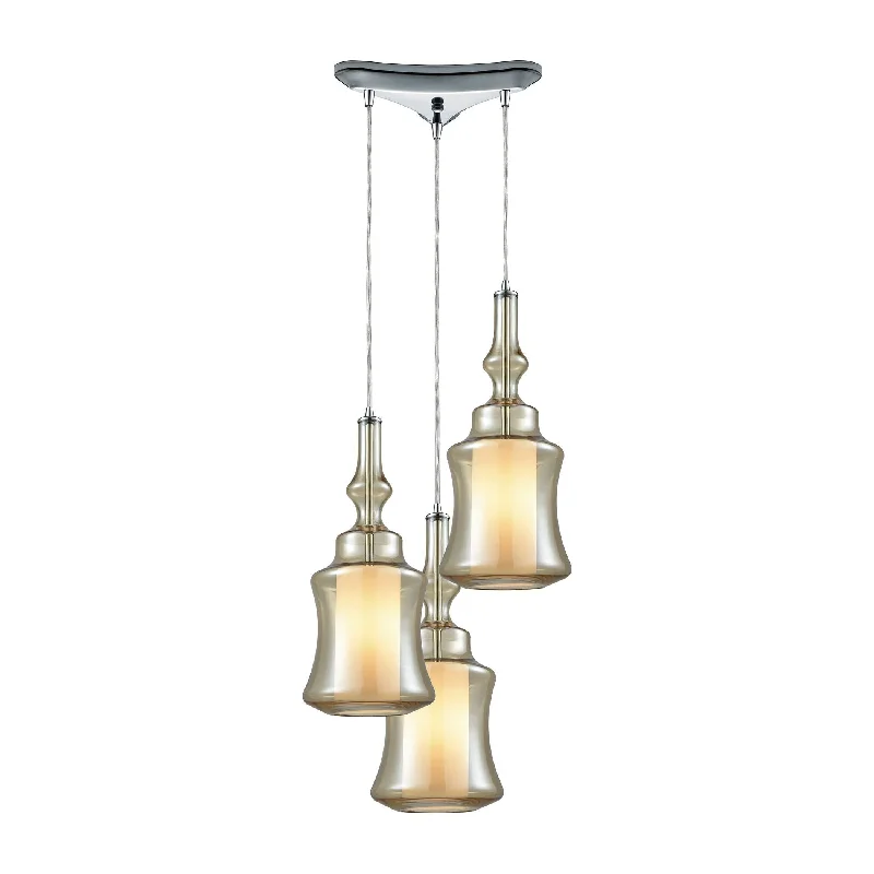 Waterproof track lighting for bathroomsAlora 3-Light Triangular Pendant