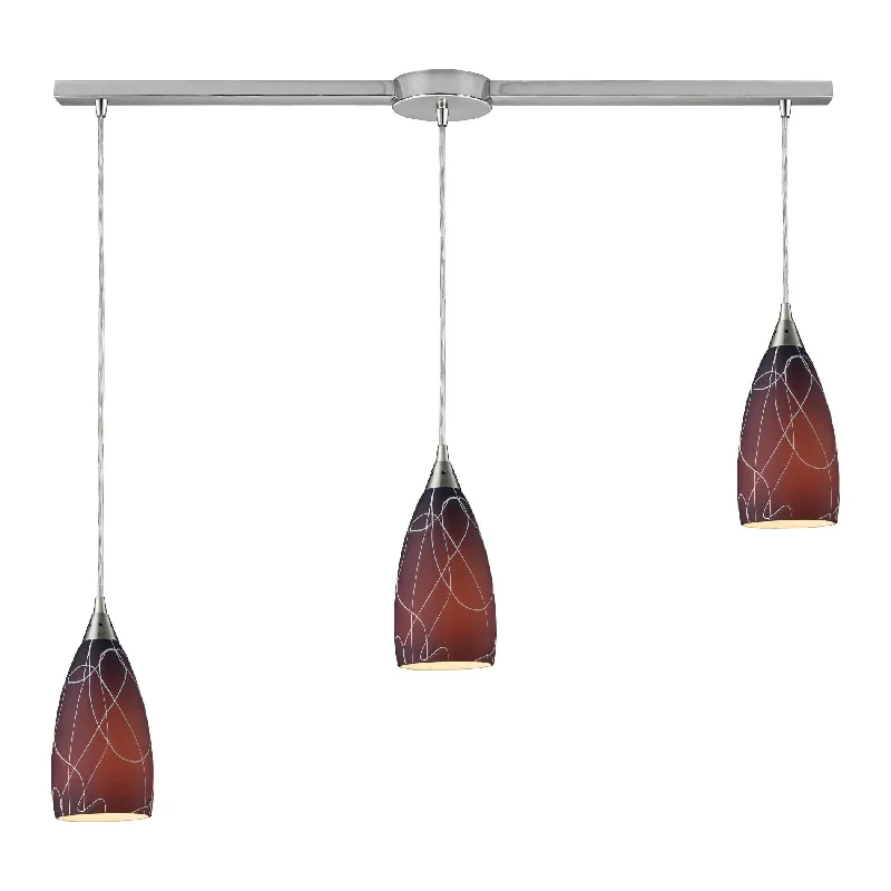 Wireless track lighting for easy installationAbstraction 3-Light Linear Pendant
