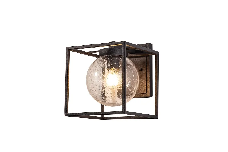 White track lighting for a clean lookFusion Down Wall Lamp, 1 x E27, IP54, Anthracite/Clear Seeded Glass, 2yrs Warranty
