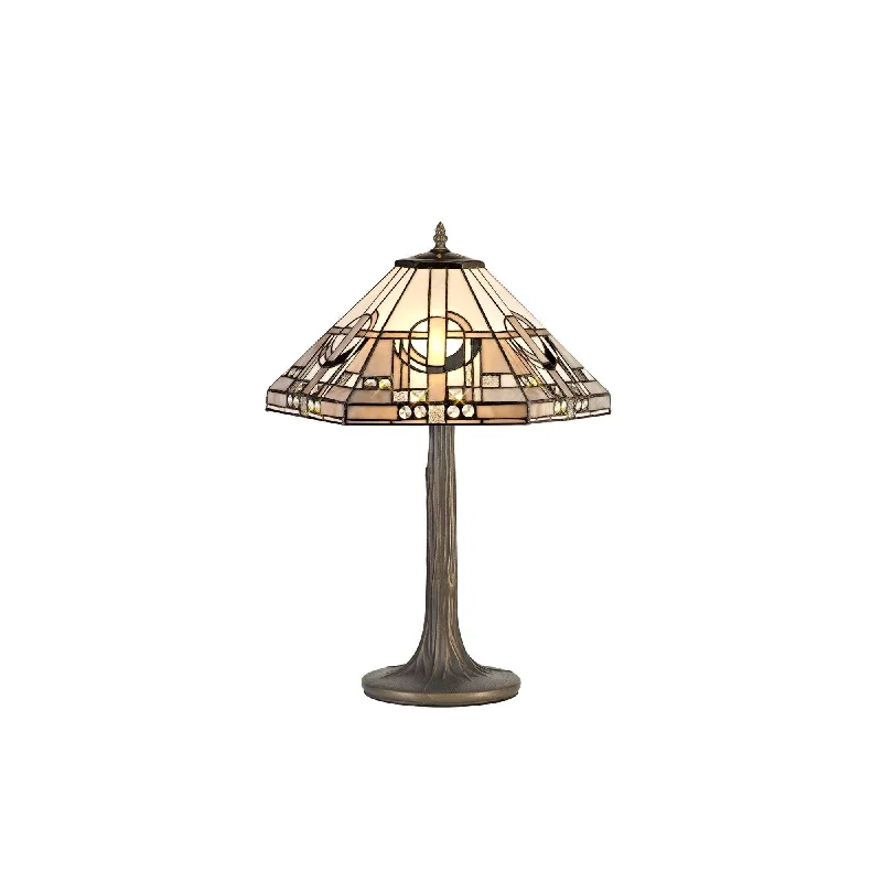 Track lighting for task lighting in workshopsGuild 1/2 Light Curved Table Lamp E27 With 30cm Tiffany Shade, White/Grey/Black/Clear Crystal/Aged Antique Brass