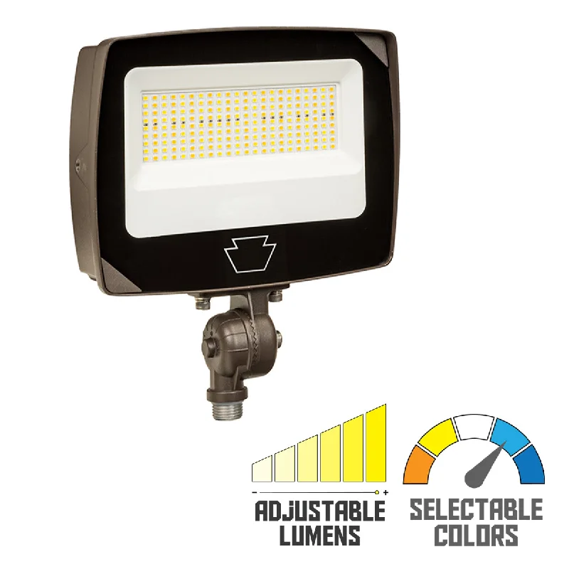 Adjustable Industrial Lighting for Flexible IlluminationLED Flood Light, 9000 Lm, 60W, 30K|40K|50K, Knuckle|Yoke, Photocell, 120-277V, Bronze Adjustable Industrial Lighting for Flexible IlluminationLED Flood Light, 9000 Lm, 60W, 30K|40K|50K, Knuckle|Yoke, Photocell, 120-277V, Bronze