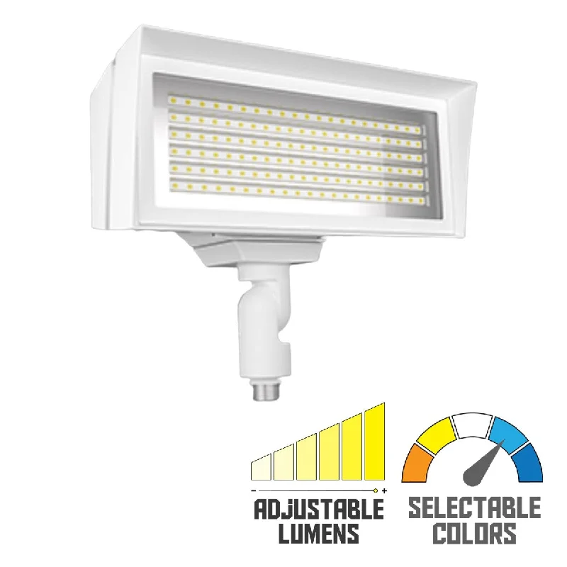 Industrial Lighting for Furniture FactoriesLED Flood Light, 52/80W, 10800 Lumens, 4000K/5000K, 120-277V, Knuckle Mount, White Industrial Lighting for Furniture FactoriesLED Flood Light, 52/80W, 10800 Lumens, 4000K/5000K, 120-277V, Knuckle Mount, White