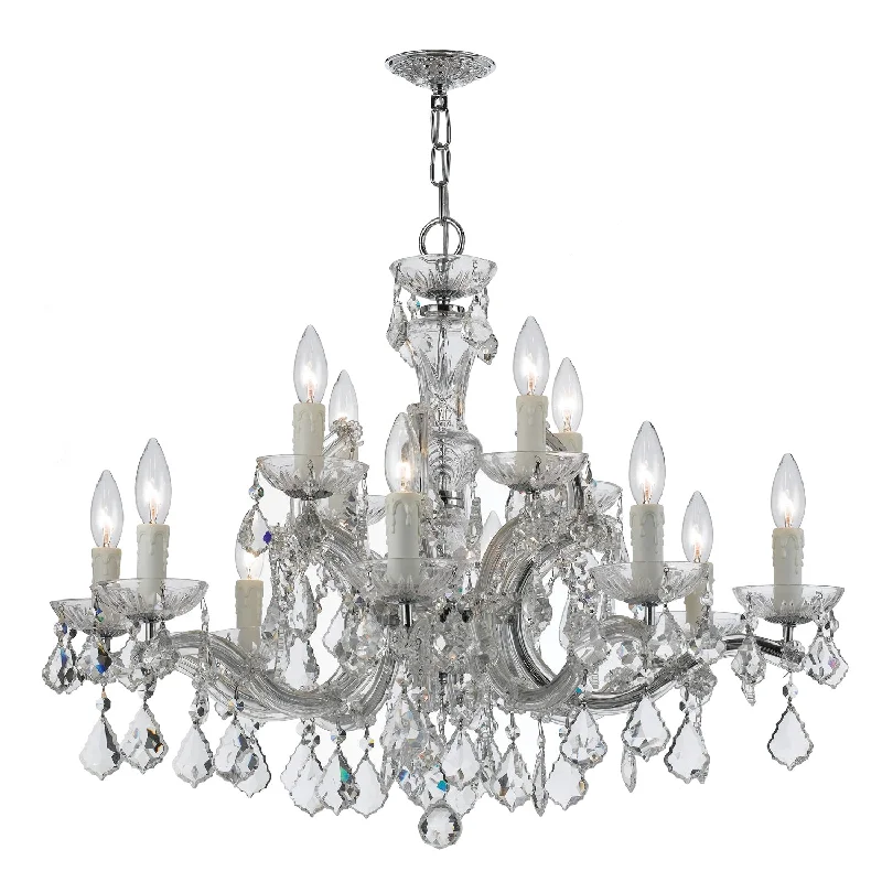 Chandeliers with Metal Frames in Black FinishChandeliers with Metal Frames in Black FinishMaria Theresa 12 Light Spectra Crystal Polished Chrome Chandelier Chandeliers with Metal Frames in Black FinishChandeliers with Metal Frames in Black FinishMaria Theresa 12 Light Spectra Crystal Polished Chrome Chandelier
