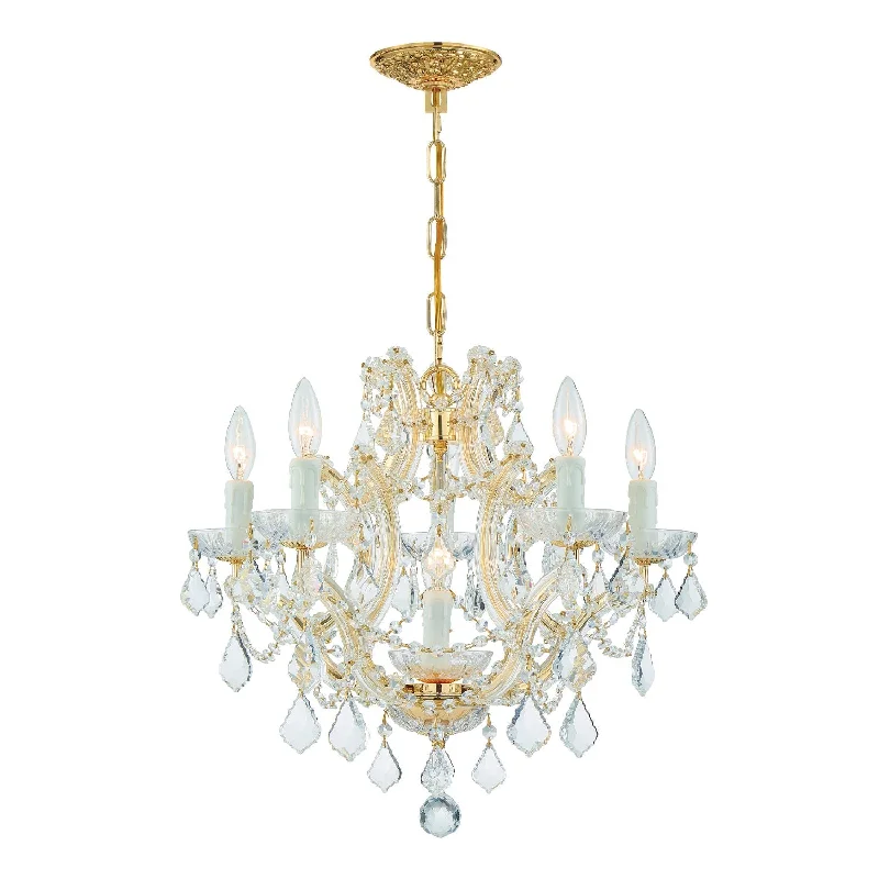 Chandeliers with Metal Frames in Gold FinishChandeliers with Metal Frames in Gold FinishMaria Theresa 6 Light Spectra Crystal Gold Chandelier Chandeliers with Metal Frames in Gold FinishChandeliers with Metal Frames in Gold FinishMaria Theresa 6 Light Spectra Crystal Gold Chandelier