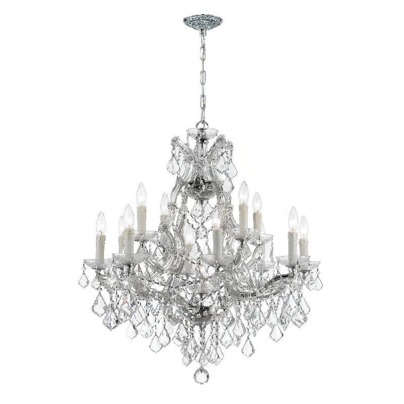 Chandeliers with Metal Frames in Silver FinishChandeliers with Metal Frames in Silver FinishMaria Theresa 13 Light Clear Italian Crystal Polished Chrome Chandelier Chandeliers with Metal Frames in Silver FinishChandeliers with Metal Frames in Silver FinishMaria Theresa 13 Light Clear Italian Crystal Polished Chrome Chandelier