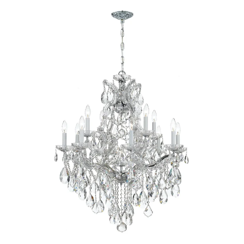 Chandeliers with Metal Frames in Silver FinishChandeliers with Metal Frames in Silver FinishMaria Theresa 13 Light Spectra Crystal Polished Chrome Chandelier Chandeliers with Metal Frames in Silver FinishChandeliers with Metal Frames in Silver FinishMaria Theresa 13 Light Spectra Crystal Polished Chrome Chandelier