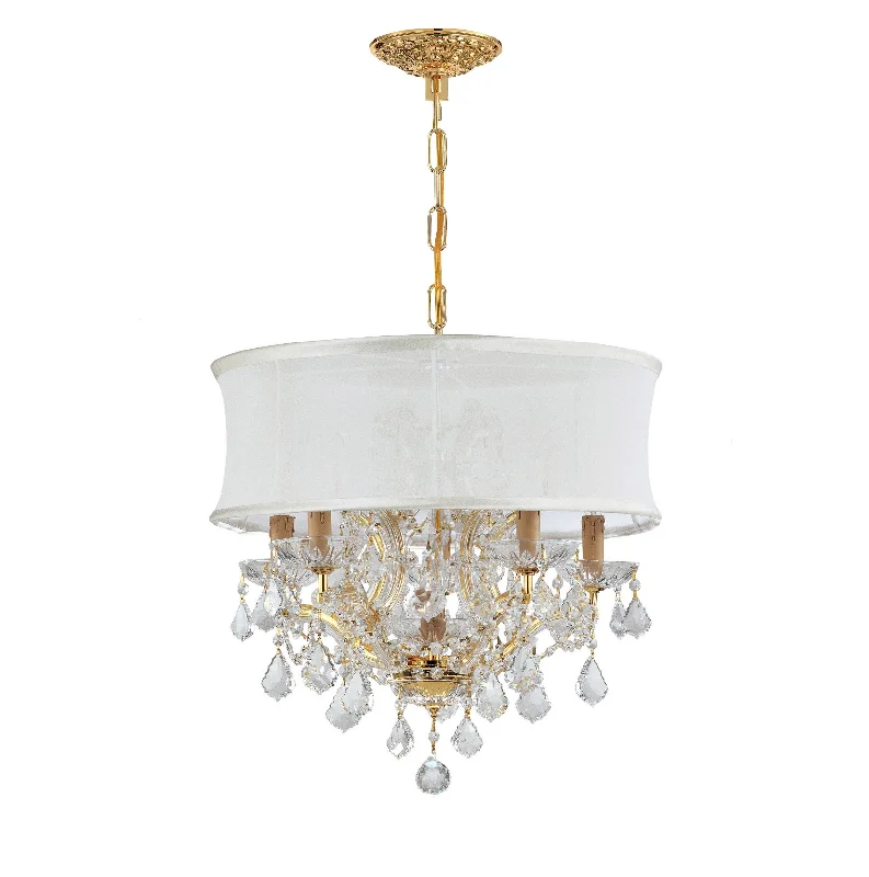 Chandeliers with Adjustable Arms for Directional LightingChandeliers with Adjustable Arms for Directional LightingBrentwood 6 Light Swarovski Strass Crystal Gold Drum Shade Chandelier