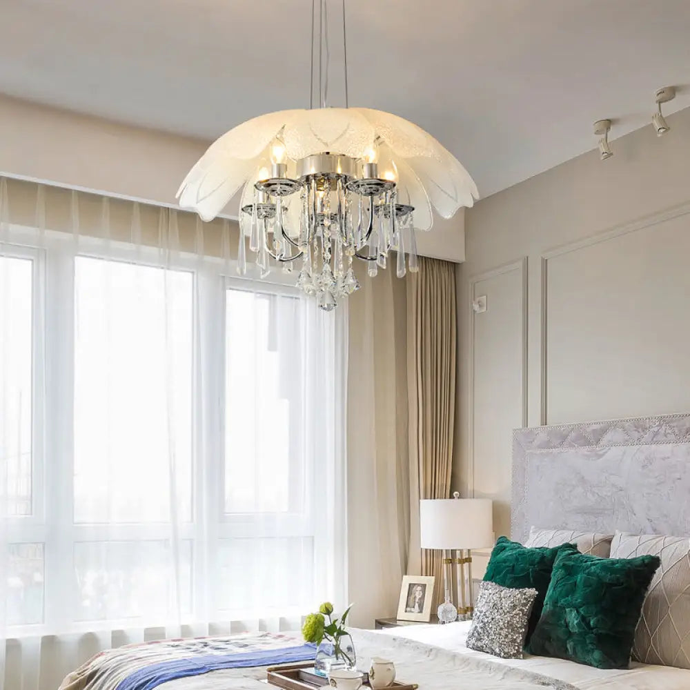 Oversized Chandeliers as a Statement Piece in Living RoomsOversized Chandeliers as a Statement Piece in Living RoomsHanging Chandelier Light w/ 5 Bulbs - Modern Glass Ceiling Fixture, Chrome Frame & K9 Crystal