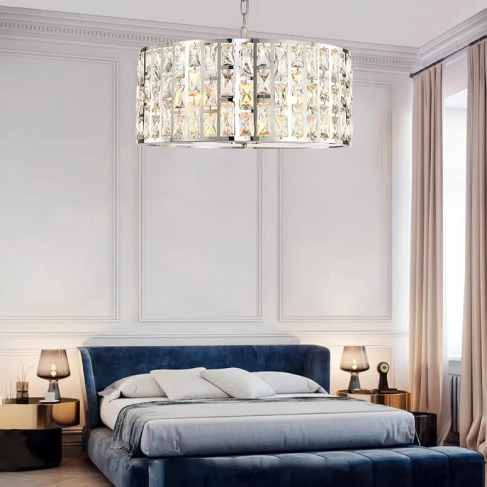 Chandeliers with Murano Glass for a High - End Artistic TouchChandeliers with Murano Glass for a High - End Artistic TouchContemporary Clear Crystal Chandelier with Metal Chain in Chrome - Perfect for Bedroom