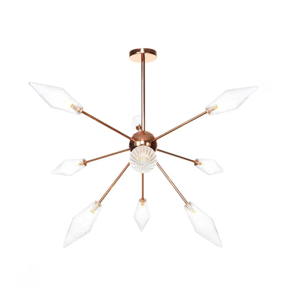 Victorian - Inspired Chandeliers with Ornate DetailsVictorian - Inspired Chandeliers with Ornate DetailsIndustrial Diamond Glass Chandelier Lamp - 9/12/15 Lights - Hanging Ceiling Fixture with Starburst Design - Amber/Clear