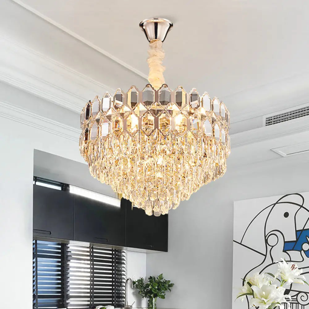 Chandeliers with Clear Crystal for a Sparkling EffectChandeliers with Clear Crystal for a Sparkling EffectGold Conical Chandelier with Crystal Shade - Modern 6-Light Hanging Fixture Chandeliers with Clear Crystal for a Sparkling EffectChandeliers with Clear Crystal for a Sparkling EffectGold Conical Chandelier with Crystal Shade - Modern 6-Light Hanging Fixture