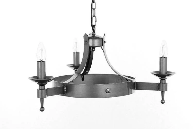 Chandeliers with Metal Frames in Copper FinishChandeliers with Metal Frames in Copper FinishSMITHBROOK Saxon 3lt Ceiling Light Aged