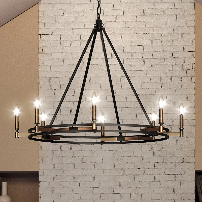 Chandeliers with Murano Glass for a High - End Artistic TouchChandeliers with Murano Glass for a High - End Artistic TouchUEX2191 Luxe Industrial Chandelier 30''H x 38''W, Oil Rubbed Bronze & Satin Brass Finish, Stillwater Collection Chandeliers with Murano Glass for a High - End Artistic TouchChandeliers with Murano Glass for a High - End Artistic TouchUEX2191 Luxe Industrial Chandelier 30''H x 38''W, Oil Rubbed Bronze & Satin Brass Finish, Stillwater Collection