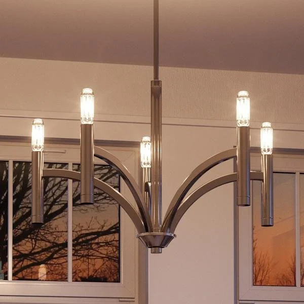 Incandescent Chandeliers for a Warm and Traditional GlowIncandescent Chandeliers for a Warm and Traditional GlowUHP2274 Modern Modern Chandelier, 15-5/8"H x 25"W, Polished Nickel Finish, Bradford Collection Incandescent Chandeliers for a Warm and Traditional GlowIncandescent Chandeliers for a Warm and Traditional GlowUHP2274 Modern Modern Chandelier, 15-5/8"H x 25"W, Polished Nickel Finish, Bradford Collection