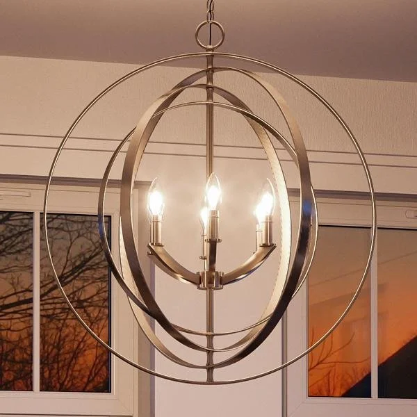Industrial Iron Chandeliers for Loft - Inspired SpacesIndustrial Iron Chandeliers for Loft - Inspired SpacesUHP2329 Luxe Industrial Chandelier, 30"H x 27-3/4"W, Brushed Nickel Finish, Arezzo Collection Industrial Iron Chandeliers for Loft - Inspired SpacesIndustrial Iron Chandeliers for Loft - Inspired SpacesUHP2329 Luxe Industrial Chandelier, 30"H x 27-3/4"W, Brushed Nickel Finish, Arezzo Collection