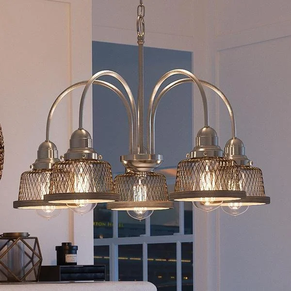 Art Deco Chandeliers for a Retro - Glam LookArt Deco Chandeliers for a Retro - Glam LookUHP2724 Vintage Chandelier, 16.25"H x 24"W, Brushed Nickel Finish, Eugene Collection Art Deco Chandeliers for a Retro - Glam LookArt Deco Chandeliers for a Retro - Glam LookUHP2724 Vintage Chandelier, 16.25"H x 24"W, Brushed Nickel Finish, Eugene Collection