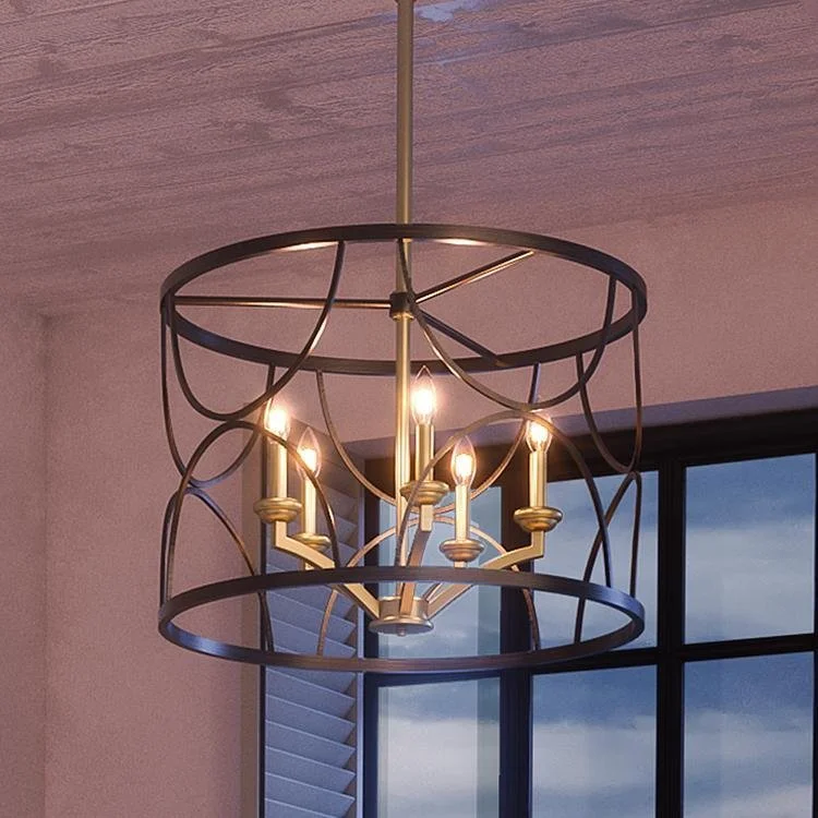 Ceiling - Mounted Chandeliers for Standard CeilingsCeiling - Mounted Chandeliers for Standard CeilingsUHP2912 French Rustic Rustic Chandelier, 16" x 23", Midnight Black Finish, Breda Collection
