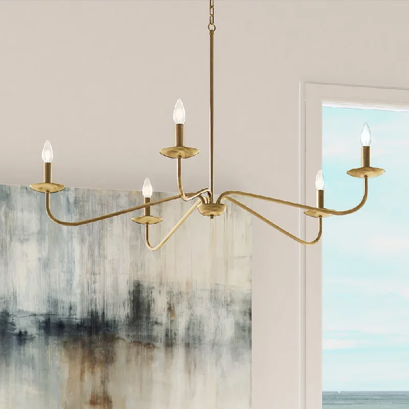 Chandeliers for Dining Rooms to Set the Mood for MealsChandeliers for Dining Rooms to Set the Mood for MealsULB2061 New Traditional Chandelier, 12''H x 41''W, Brushed Gold Finish, Lygos Collection Chandeliers for Dining Rooms to Set the Mood for MealsChandeliers for Dining Rooms to Set the Mood for MealsULB2061 New Traditional Chandelier, 12''H x 41''W, Brushed Gold Finish, Lygos Collection