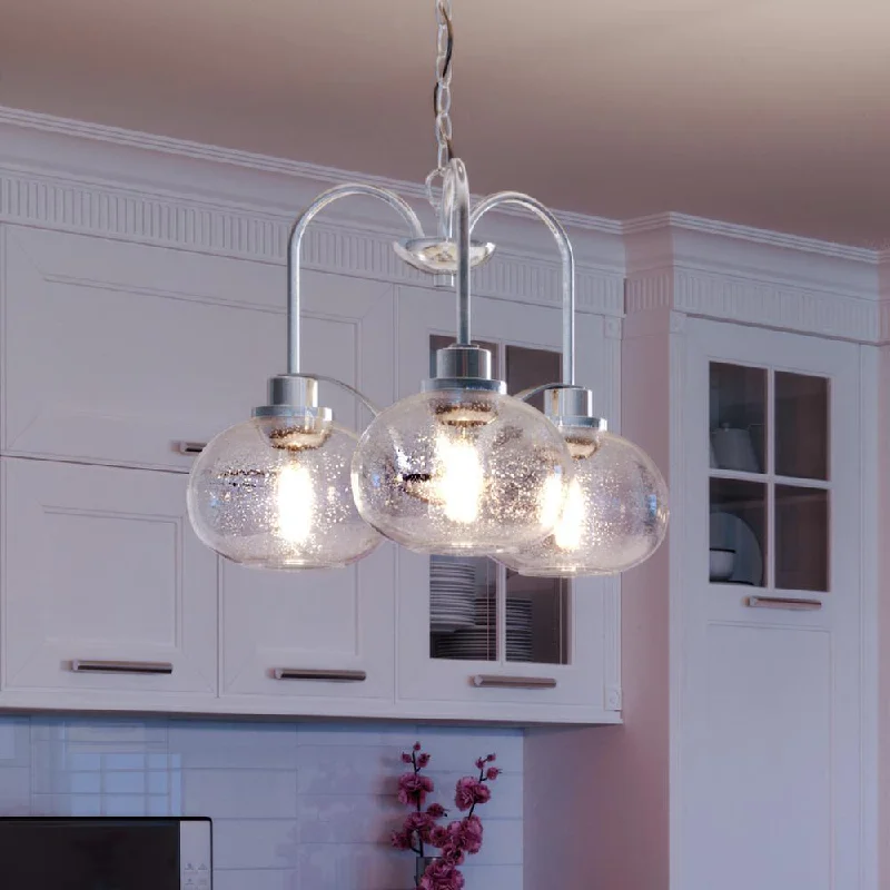 Chandeliers with Multiple Lights for Maximum IlluminationChandeliers with Multiple Lights for Maximum IlluminationUQL3350 Utilitarian Chandelier, 16.5"H x 22"W, Brushed Nickel Finish, Clearwater Collection Chandeliers with Multiple Lights for Maximum IlluminationChandeliers with Multiple Lights for Maximum IlluminationUQL3350 Utilitarian Chandelier, 16.5"H x 22"W, Brushed Nickel Finish, Clearwater Collection