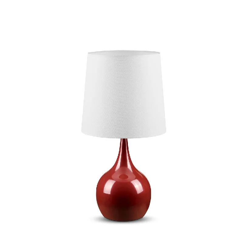 crystal table lamps with dazzling prisms for a glamorous effectcrystal table lamps with dazzling prisms for a glamorous effect24" Red Metal Bedside Table Lamp With White Shade
