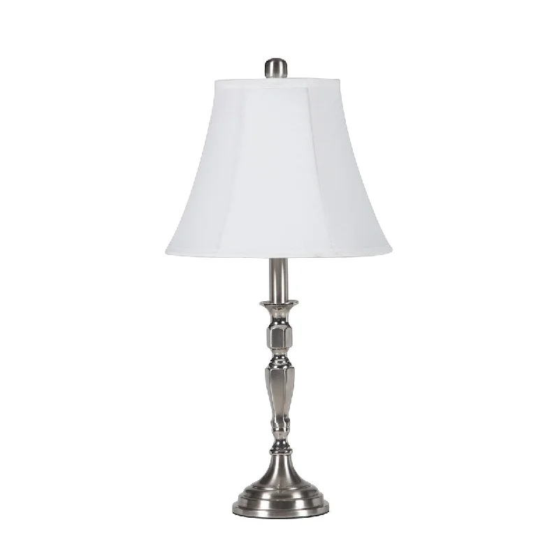 crystal table lamps with dazzling prisms for a glamorous effectcrystal table lamps with dazzling prisms for a glamorous effect25â€ Classic White Nickel And Metal Table Lamp