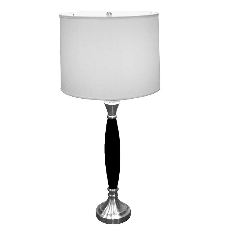 modern minimalist table lamps for contemporary living roomsmodern minimalist table lamps for contemporary living rooms30" Black Solid Wood Bedside Table Lamp With White Shade