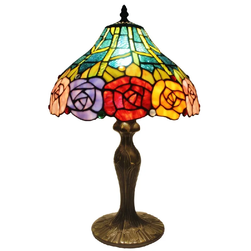 metal table lamps with a matte black finish for a sleek appearancemetal table lamps with a matte black finish for a sleek appearanceAmora Lighting Tiffany Style Roses Table Lamp