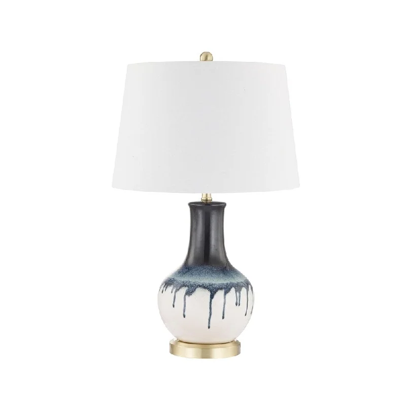 leather table lamps with a distressed texture for a rugged charmleather table lamps with a distressed texture for a rugged charmCeramic 29" Drip Glaze Table Lamp, Dark Blue/White