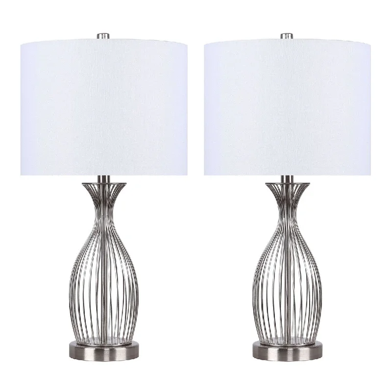 Brushed Nickel/White Shade