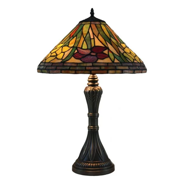 metal table lamps with a matte black finish for a sleek appearancemetal table lamps with a matte black finish for a sleek appearanceDaffodil Handcrafted Stained Glass Tiffany Style Table Lamp