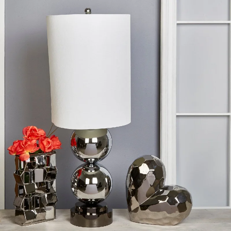 modern minimalist table lamps for contemporary living roomsmodern minimalist table lamps for contemporary living roomsGlass 36" Double Ball Table Lamp, Silver 36.0"H - 14.0" x 14.0" x 36.0"