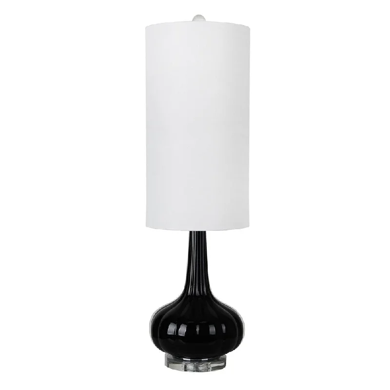 fabric table lamps with a linen shade for a relaxed and breathable lookfabric table lamps with a linen shade for a relaxed and breathable lookGlass 36" Genie Table Lamp, Black