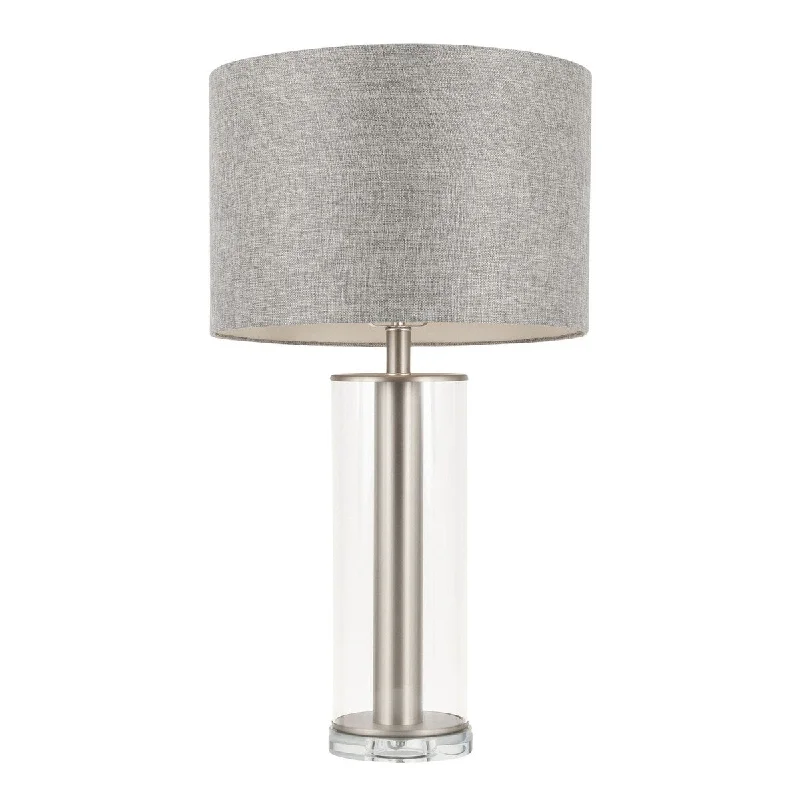 asian inspired table lamps with bamboo accents for a zen atmosphereasian inspired table lamps with bamboo accents for a zen atmosphereLumisource Glacier Table Lamp Metal and Glass Base with Grey Linen - 15"Lx15"Wx26.5"H